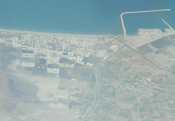 Luftaufnahme vom Hafen Tasucu